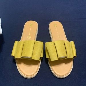 Mustard Sandals with white bottom